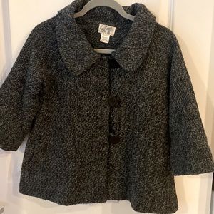 Black and Grey Tweed Coat